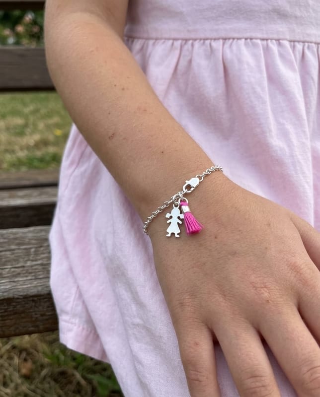 Bracelet gourmette chaîne mini médaille fille