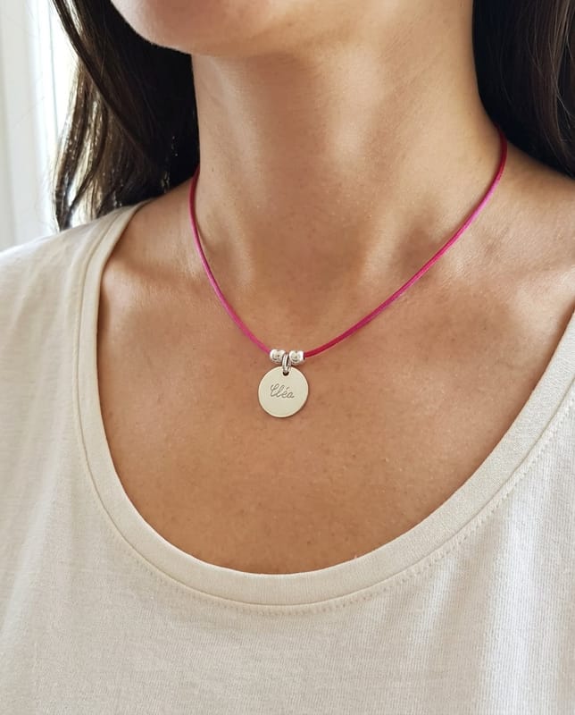Collier médaille ronde 15 mm
